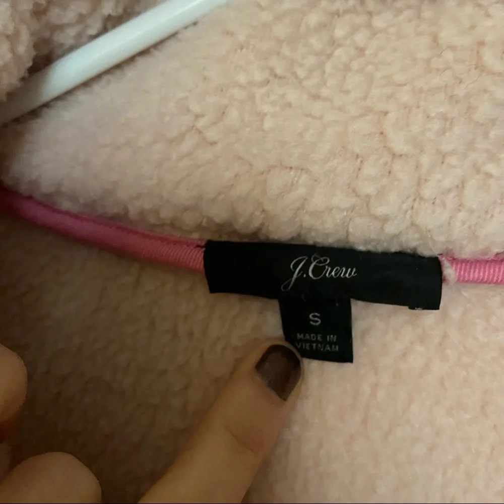 J. Crew Polartec Pink Fleece Sherpa Half Zip Jacket Size Small - Picture 4 of 6
